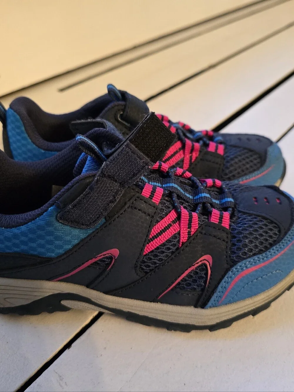 Merrell Navy & Pink Kids Hook-and-Loop Trail Sneakers